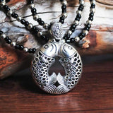 Tibetan Silver Rat Pendant Necklace with Pearl Chain