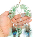 Crystal Gravel Life Tree Hanging Ornament with Feather Tassel