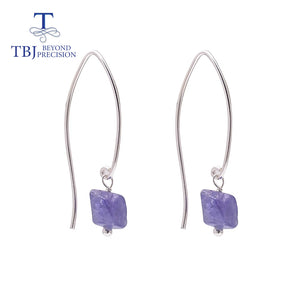Tanzanite Rough Gemstone Earring 925 Sterling Silver Jewelry