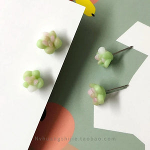 Soft Ceramic Succulent Earring Material DIY Small Fresh Literary Fan