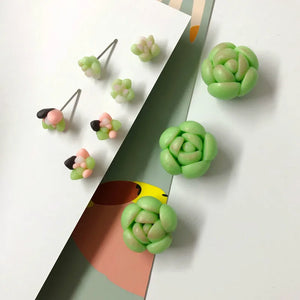 Soft Ceramic Succulent Earring Material DIY Small Fresh Literary Fan