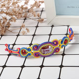 Soutache Colour Bracelets Ethnic Boho Leather Crystal Weaving Bracelet