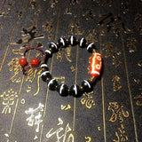 Red/White DZI Dragon Agate Beads Bracelet