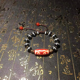 Red/White DZI Dragon Agate Beads Bracelet