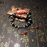 Red/White DZI Dragon Agate Beads Bracelet