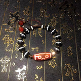 Red/White DZI Dragon Agate Beads Bracelet