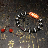 Red/White 9 Eye DZI Dragon Agate Bracelet