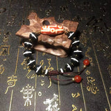Red/White 9 Eye DZI Dragon Agate Bracelet