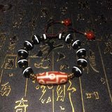 Red/White 9 Eye DZI Dragon Agate Bracelet