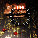 Red Line Pattern DZI Barbell Agate Bracelet