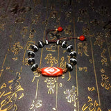 Red/White KingKong 6 eyes Agate Beads Bracelet