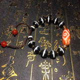 Red/White KingKong 6 eyes Agate Beads Bracelet