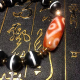 Red/White KingKong 6 eyes Agate Beads Bracelet