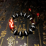 Red/White RUYI 2 eyes DZI Dragon Agate Bracelet