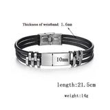 Men's Stainless Steel Braided Rope Bracelet with Blank Plate