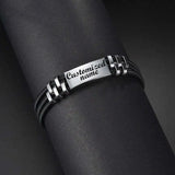 Men's Stainless Steel Braided Rope Bracelet with Blank Plate