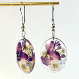 Handmade Dried Flower Earring Natural Pressed Flower Jewelry Epoxy Resin