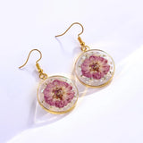 Handmade Dried Flower Earring Natural Pressed Flower Jewelry Epoxy Resin