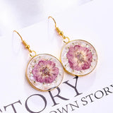 Handmade Dried Flower Earring Natural Pressed Flower Jewelry Epoxy Resin