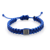 Stainless Steel Crystal Charm Bracelet Adjustable Rope String