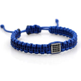 Stainless Steel Crystal Charm Bracelet Adjustable Rope String