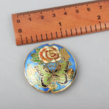 Enamel Butterfly Round Bead Cloisonne Filigree Copper DIY Jewelry Making