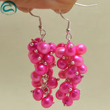 Handwork Pearl Earrings, Natural Freshwater Pearls, 925 Silver Dangle Earring