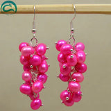 Handwork Pearl Earrings, Natural Freshwater Pearls, 925 Silver Dangle Earring
