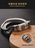Handwoven 925 Silver Men's Bracelet Retro Chain Birthday Gift Bangle