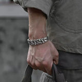 Handwoven 925 Silver Bracelet Men's Retro Small Bangle