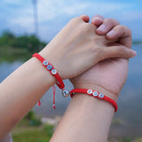 Custom Alphabet Symbol Bracelet Couple Jewelry Stainless Steel Charm Red Rope
