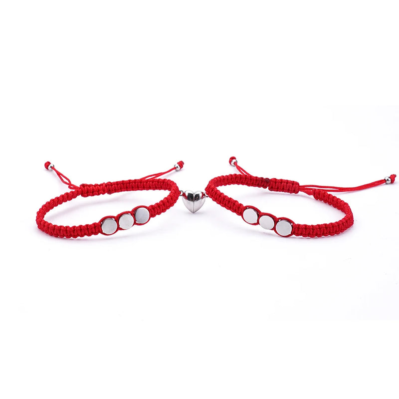 Custom Alphabet Symbol Bracelet Couple Jewelry Stainless Steel Charm Red Rope