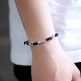 Sterling Silver Pixiu Lucky Bracelet for Men & Women, Adjustable Braid Rope