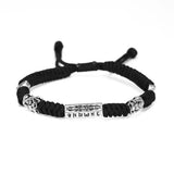 Sterling Silver Pixiu Lucky Bracelet for Men & Women, Adjustable Braid Rope