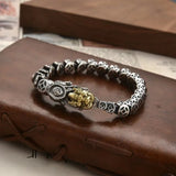 Handwoven Pixiu Bracelet for Men's Retro Ethnic Style Jewelry