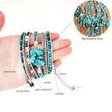 Handwoven Hematite Mixed Bead Strand Bracelet for Women