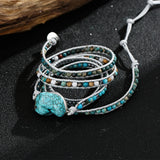 Handwoven Hematite Mixed Bead Strand Bracelet for Women