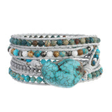 Handwoven Hematite Mixed Bead Strand Bracelet for Women
