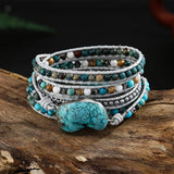 Handwoven Hematite Mixed Bead Strand Bracelet for Women