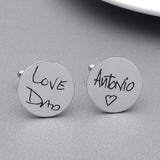 Handwriting Cufflinks Custom Signature Personalized Men's Gift