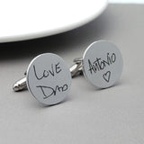 Handwriting Cufflinks Custom Signature Personalized Men's Gift