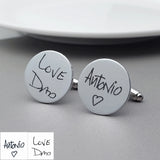 Handwriting Cufflinks Custom Signature Personalized Men's Gift
