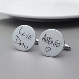 Handwriting Cufflinks Custom Signature Personalized Men's Gift