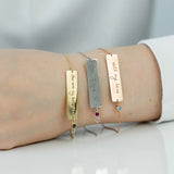 Personalized Handwriting Signature Bracelet with Birthstone