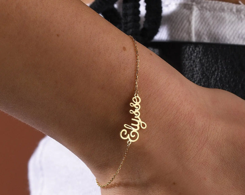 Personalized Handwritten Name Bracelet - Stainless Steel Custom Jewelry