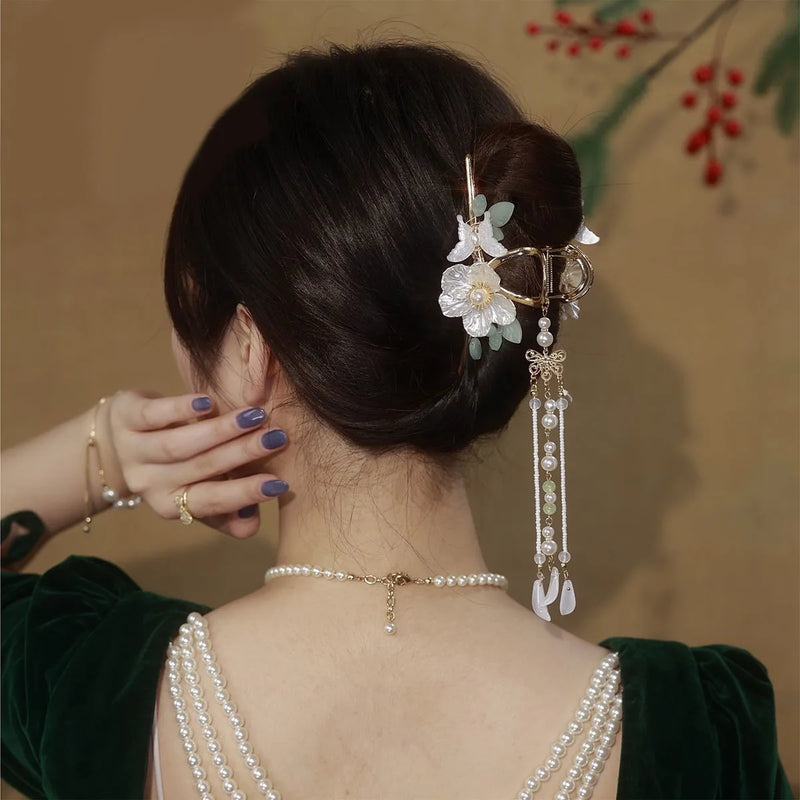 Hanfu Orchid Tassel Hairpin Chinese Style Jewelry