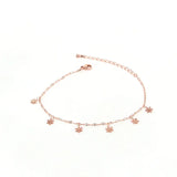 Snowflake Charm Anklet Set Titanium Steel Foot Jewelry for Women