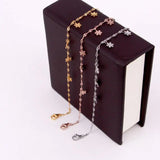 Snowflake Charm Anklet Set Titanium Steel Foot Jewelry for Women