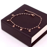 Snowflake Charm Anklet Set Titanium Steel Foot Jewelry for Women
