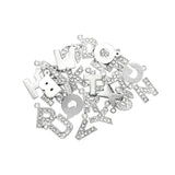 Letters Charms Pendant Rhinestone Zinc Alloy Fit Necklace Bracelet Anklet